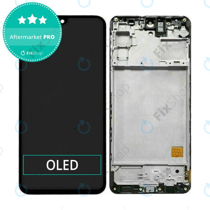 Schermo OLED per Samsung M31s M317F, Mirage Black, Vetro touch con cornice