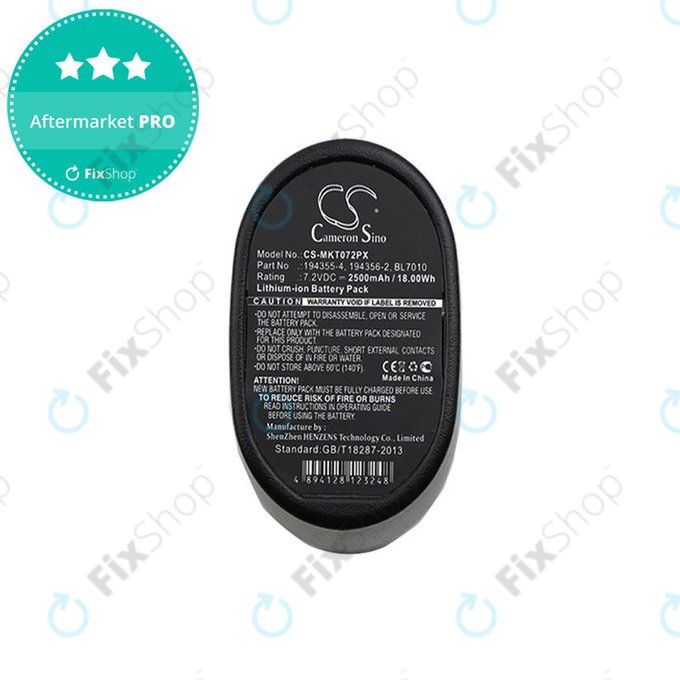 Batteria per Makita CL070, CL072, DF010, TD020, TD021, TD022, 194355-4, Li-Ion, 2500mAh, 7.2V, HQ
