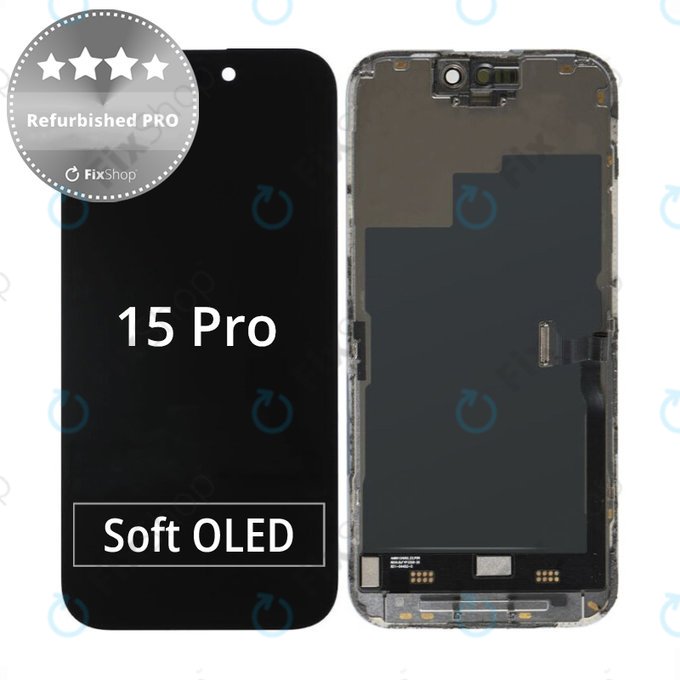 Schermo per iPhone 15 Pro, Vetro touch con cornice, Refurbished PRO