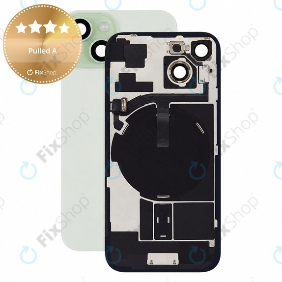 Vetro scocca posteriore per iPhone 15, Green, Pulled A