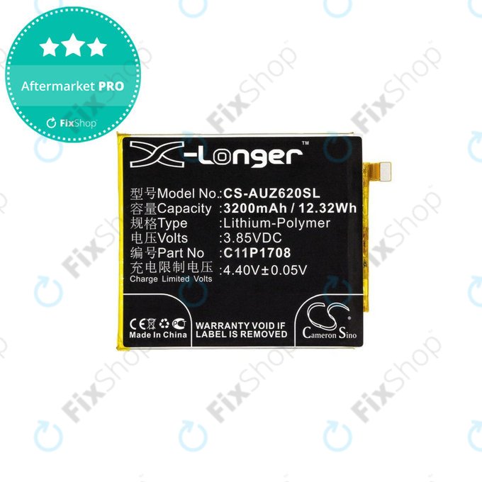 Batteria per Asus Zenfone 5 ZE620KL, 3200mAh, Li-Pol, 3.85 V, C11P1708, HQ