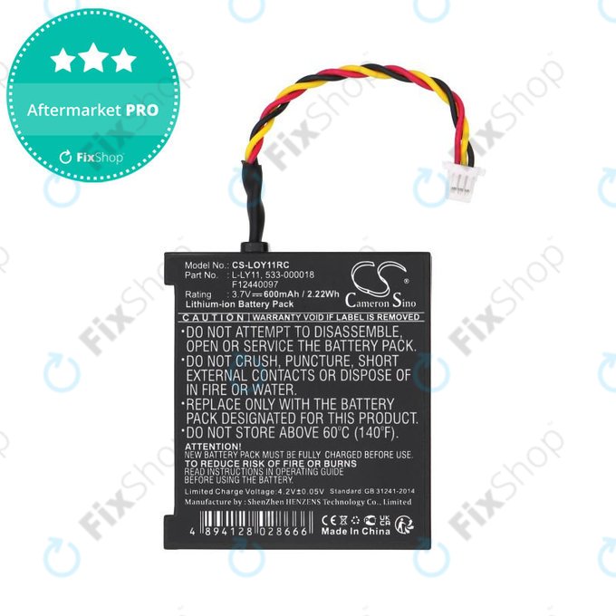 Batteria per Logitech G930, L-LY11, Li-Ion, 600mAh, 3.7V, HQ