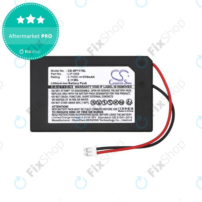 Batteria per Sony Dualshock 3, LIP1359, Li-Ion, 570mAh, 3.7V, HQ