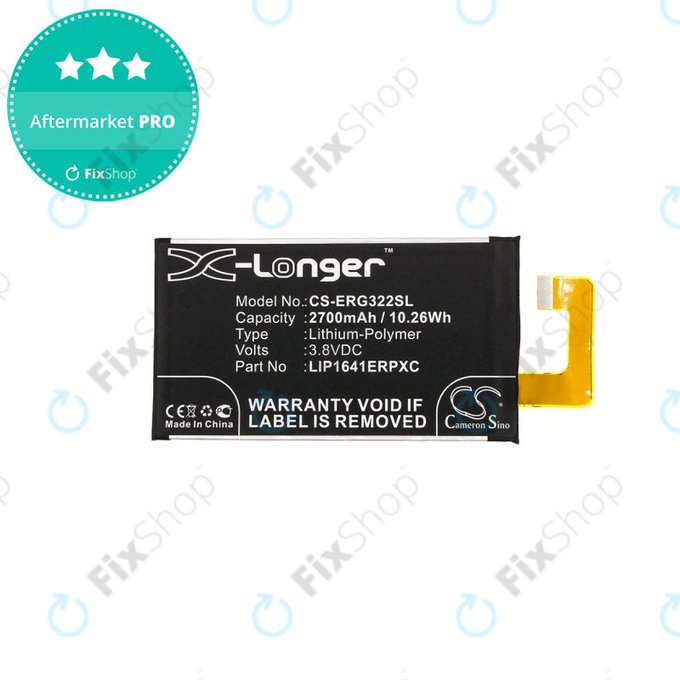 Batteria per Sony Xperia XA1 Ultra G3221, 2700mAh, Li-Pol, 3.8 V, LIP1641ERPXC, HQ