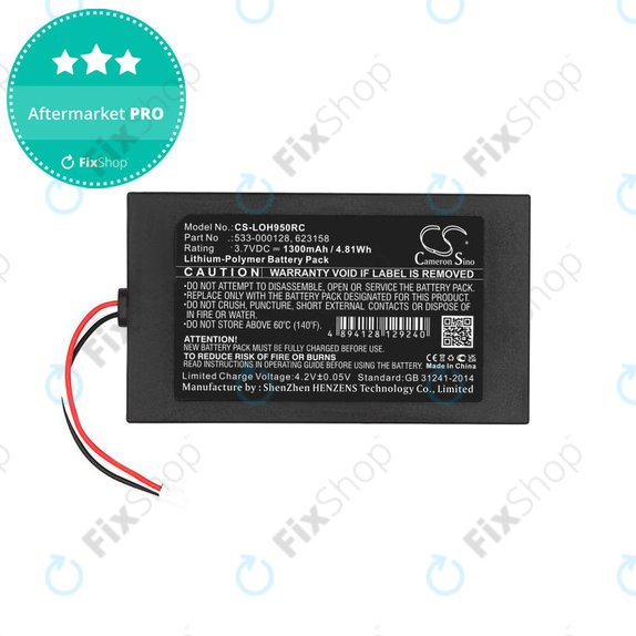 Batteria per Logitech Harmony 9, 533-000128, Li-Pol, 1300mAh, 3.7V, HQ