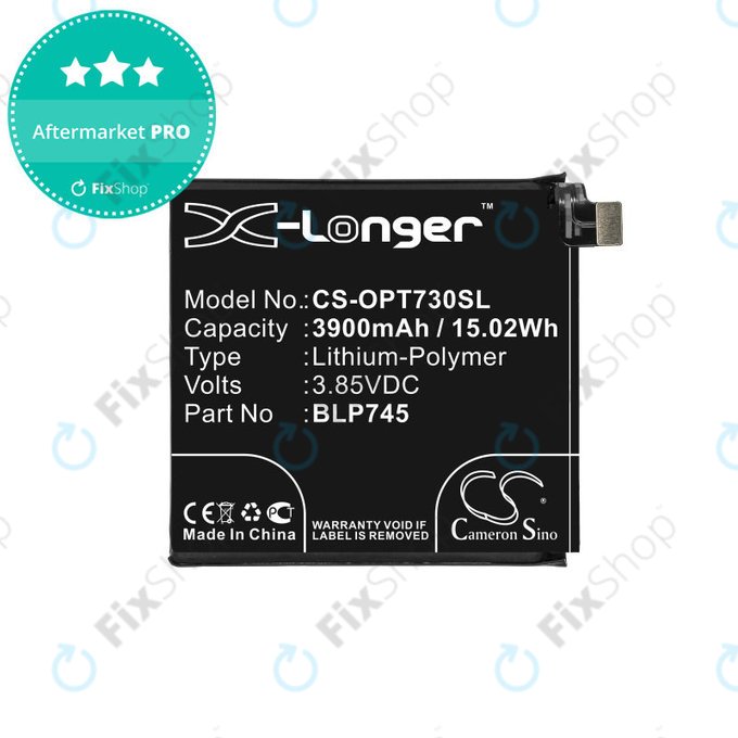 Batteria per OnePlus 7T Pro, 3900mAh, Li-Pol, 3.85 V, BLP745, HQ