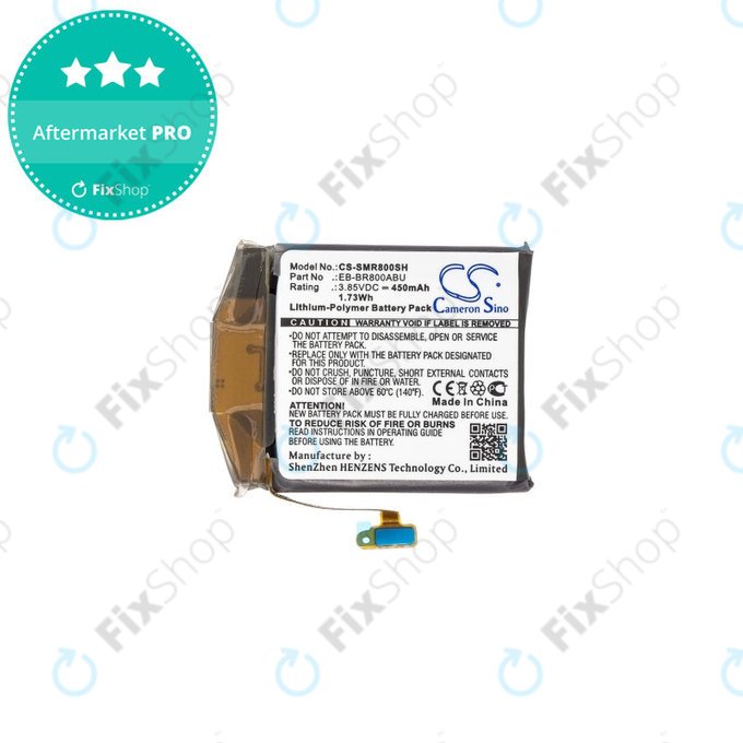 Batteria per Samsung Galaxy Watch 46mm R800, 450mAh, Li-Pol, 3.85 V, EB-BR800ABU, HQ