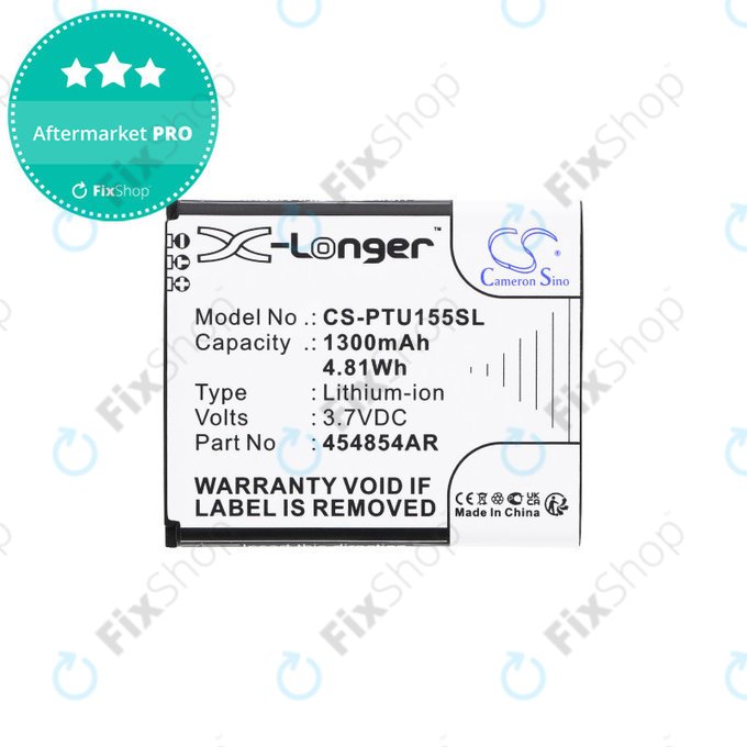 Batteria per Panasonic Kx-Tu150, Kx-Tu150exr, 454854AR, Li-Ion, 3.7V, 1300mAh, HQ