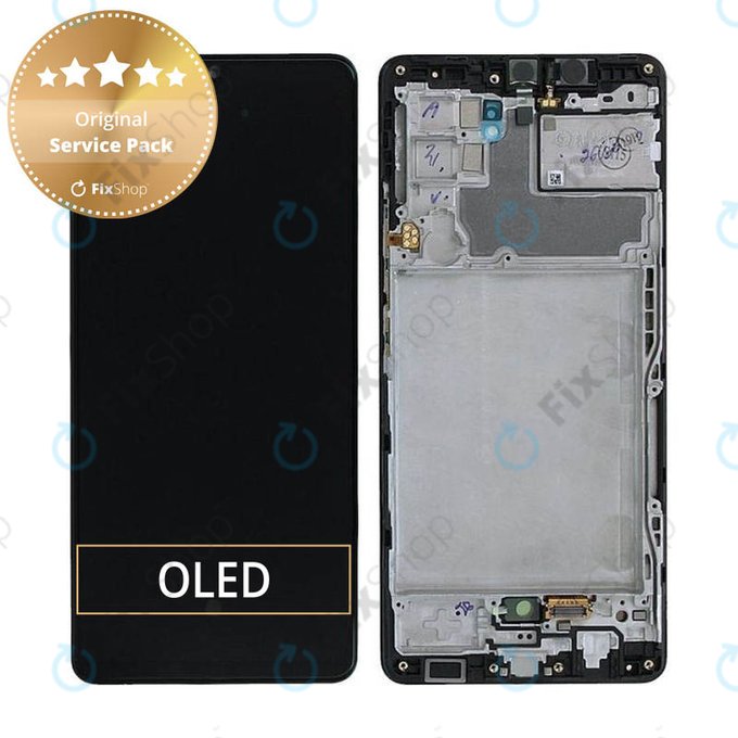 Schermo per Samsung A42 5G A426B, Prism Dot Black, Vetro touch con cornice, GH82-24375A, GH82-24376A, Genuine Service Pack