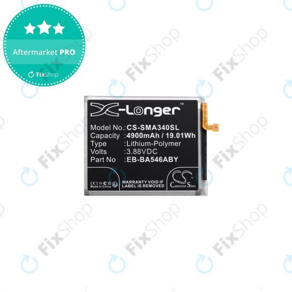 Batteria per Samsung A34 5G A346B, A54 5G A546B, EB-BA546ABY, 4900mAh, HQ