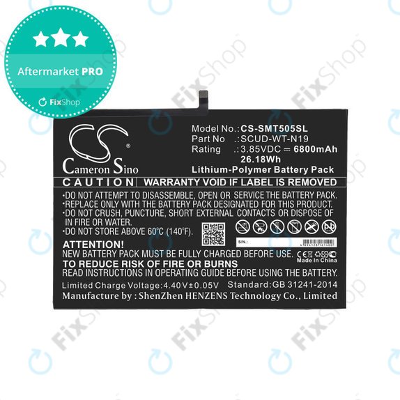 Batteria per Samsung Galaxy Tab A7, SCUD-WT-N19, Li-Pol, 3.85V, 6800mAh, HQ