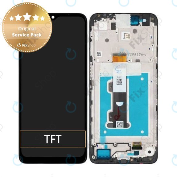 Schermo per Motorola Moto E22i, E22, Black, Vetro touch con cornice, 5D68C21594, Genuine Service Pack