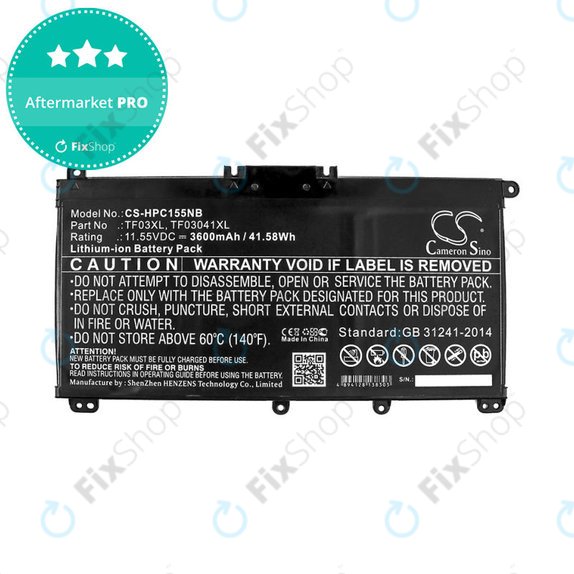 Batteria per HP Pavilion 14, 15, X360, TF03XL, Li-Ion, 3600mAh, 11.55V, HQ