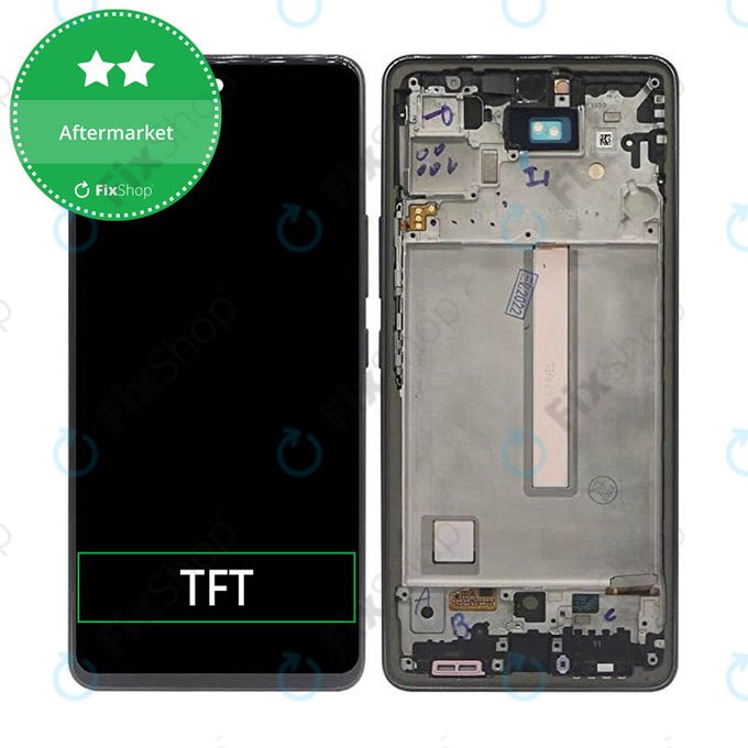 Schermo per Samsung A53 A536B, Awesome Black, Vetro touch con cornice