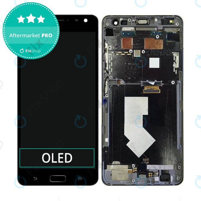 Schermo OLED per Asus Zenfone AR ZS571KL, Black, Vetro touch con cornice