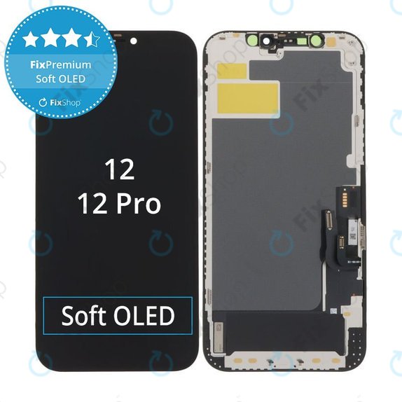 Schermo Soft OLED per iPhone 12, 12 Pro, Vetro touch con cornice, DIAGNOSTIC