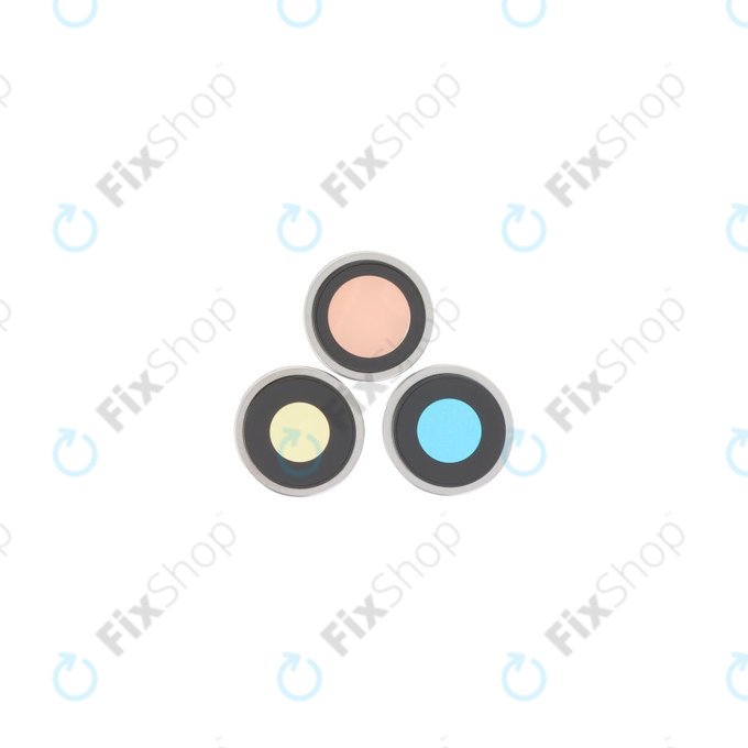 Lente fotocamera posteriore con frame 3 pz per iPhone 16 Pro, 16 Pro Max, White Titanium