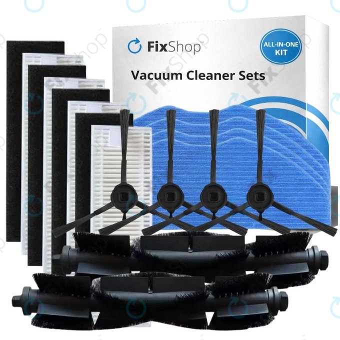 Set di ricambio per Rowenta X-Plorer S75s (2x Spazzole principali, 4x Filtri, 4x Spazzole laterali, 4x Panni per mocio)