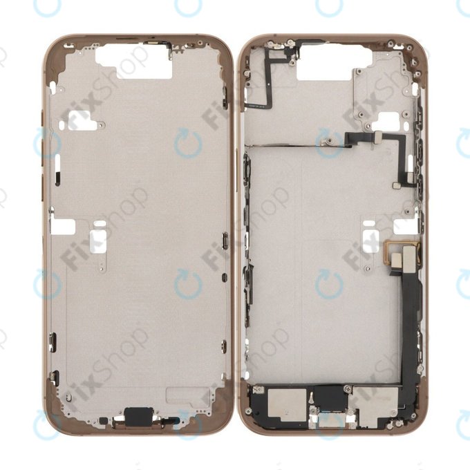 Telaio centrale con pulsanti di accensione, volume e fotocamera per iPhone 16 Pro Max, Titanio sabbia