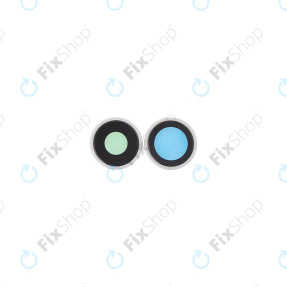 Lente fotocamera posteriore con frame 2 pz per iPhone 16, 16 Plus, White