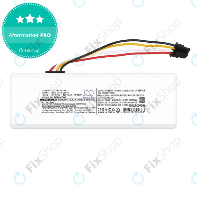 Batteria per Xiaomi Dreame MC1808, RobGoldck 1C BRR-2P4S-2600S, Li-Ion, 5200mAh, 14.4V, HQ