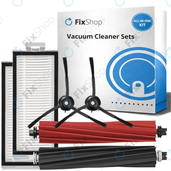 Set di ricambio per Xiaomi RobGoldck Q5 Pro, Q8 Max+ (1x spazzola principale, 2x filtro, 2x spazzola laterale - Black)