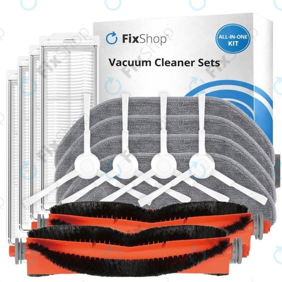 Set di ricambio per Xiaomi Robot Vacuum S10, S10 EU, S12 (2x Spazzole principali, 4x Filtri, 4x Spazzole laterali, 4x Panni per mocio)