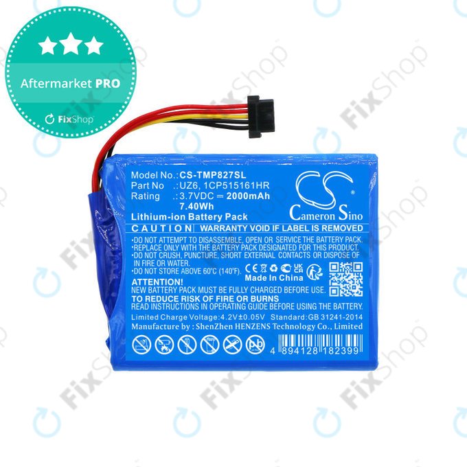 Batteria per TomTom Pro 8270, Pro 8275, UZ6, Li-Ion, 2000mAh, 3.7V, HQ