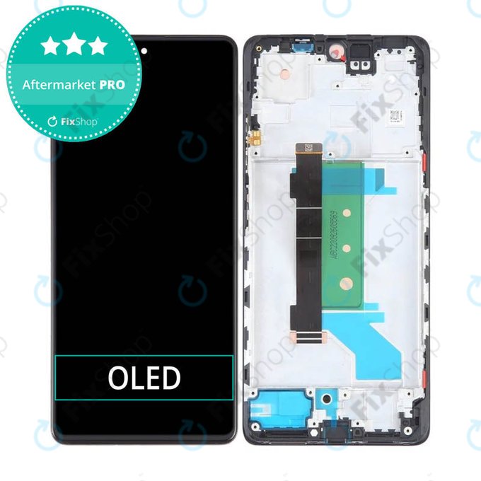 Schermo OLED per Xiaomi Redmi Note 12 Pro+ 5G, Midnight Black, Vetro touch con cornice