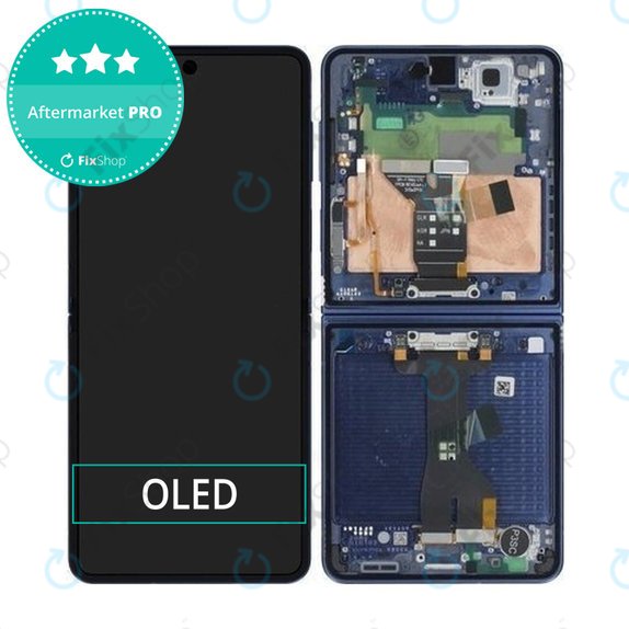 Schermo OLED per Samsung Z Flip 7 F766B, Blue Shadow, Vetro touch con cornice
