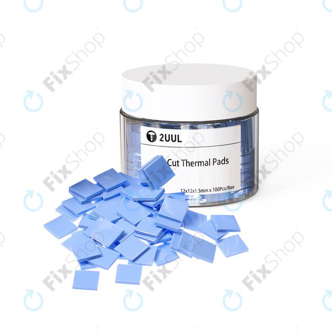 Pad termici in silicone pretagliati 12 x 12 x 1,5 mm, 100 pz, 2UUL