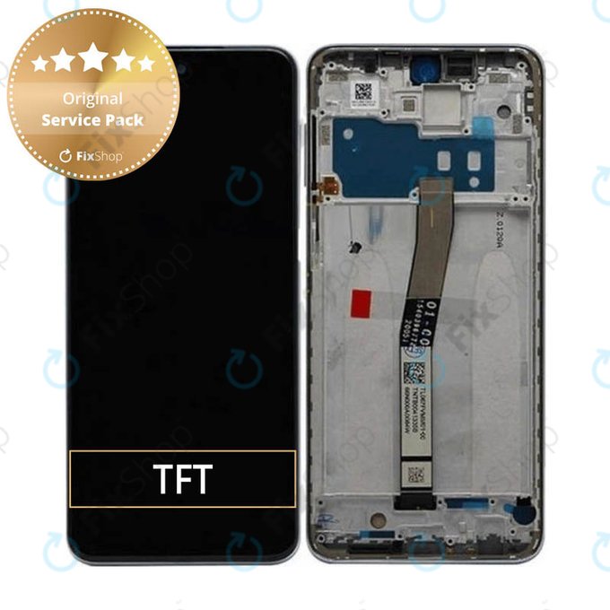 Schermo per Xiaomi Redmi Note 9 Pro, Interstellar Grey, Vetro touch con cornice, 560003J6B200, Genuine Service Pack