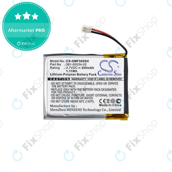 Batteria per Garmin Fenix 3, 3 HR, 361-00034-02, 300mAh, HQ