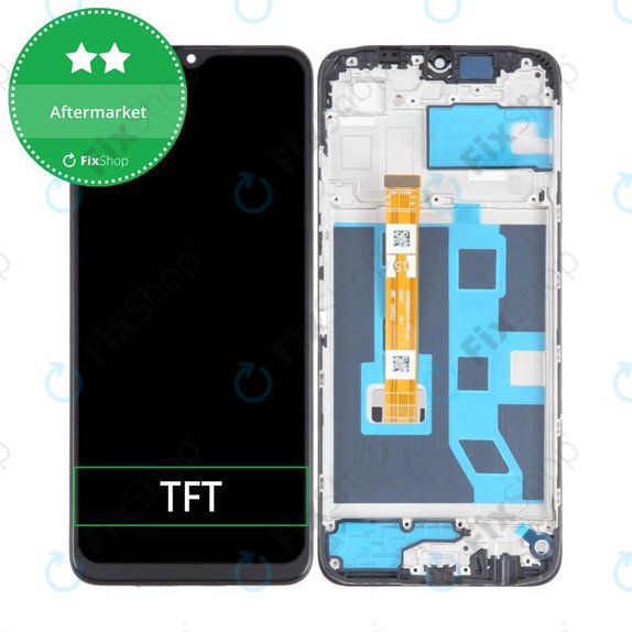 Schermo per Oppo A17, Midnight Black, Vetro touch con cornice