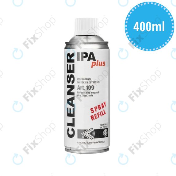 Spray detergente Isopropanolo 100% 400ml ricarica, Cleanser IPA Plus