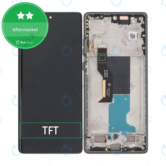 Schermo per Motorola Edge 50 Fusion, Vetro touch con cornice, Forest Blue