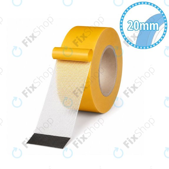Nastro biadesivo retinato, 20mm x 20m, trasparente