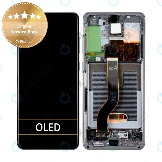 Schermo per Samsung S20 Plus G985F, Cosmic Gray, Vetro touch con cornice, GH82-22134E, GH82-22145E, Genuine Service Pack