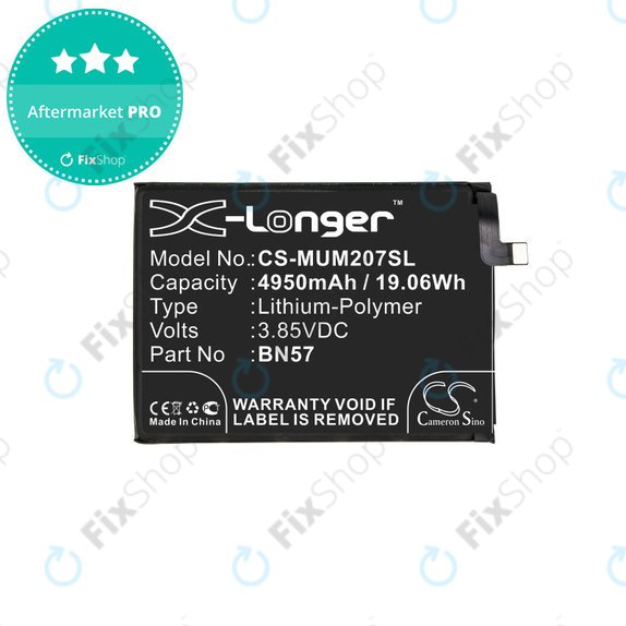 Batteria per Xiaomi Poco X3 NFC M2107J20CG, 4950mAh, Li-Pol, 3.85 V, BN57, HQ