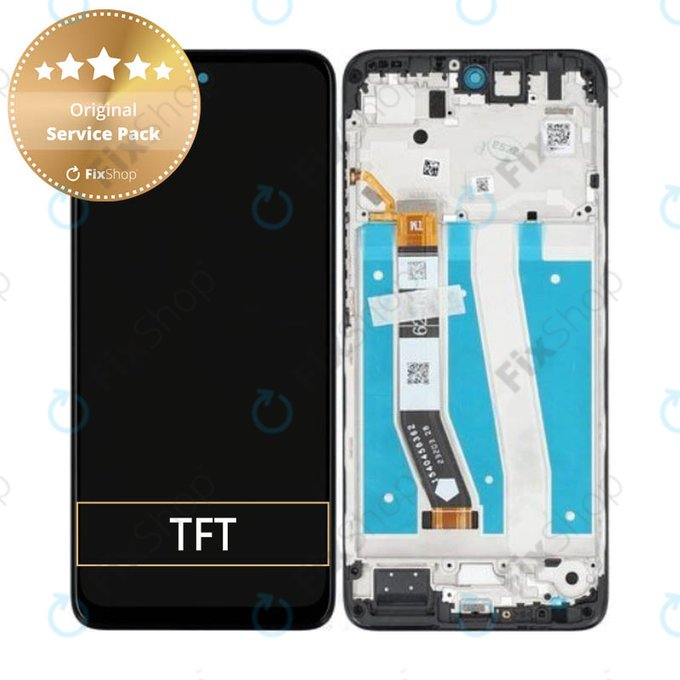 Schermo per Motorola Moto G14 XT2341, Black, Vetro touch con cornice, 5D68C23075, Genuine Service Pack