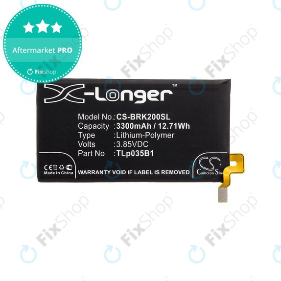 Batteria per Blackberry BBF 100, TLp035B1, Li-Pol, 3.85V, 3300mAh, HQ