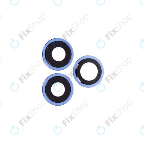 Set lente fotocamera posteriore con frame 3 pz per iPhone 12 Pro, Blue