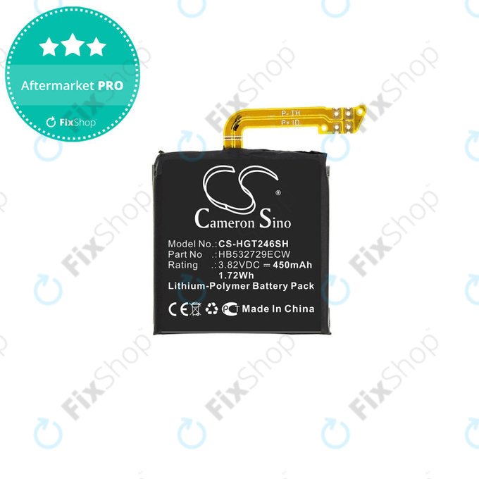 Batteria per Huawei Watch GT2 Latona-B19 46mm, 450mAh, Li-Pol, 3.82 V, HB532729ECW, HQ