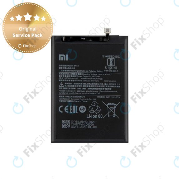 Batteria per Xiaomi Redmi 8, 8A, BN51, 46BN51W02093, 5000mAh, Genuine Service Pack