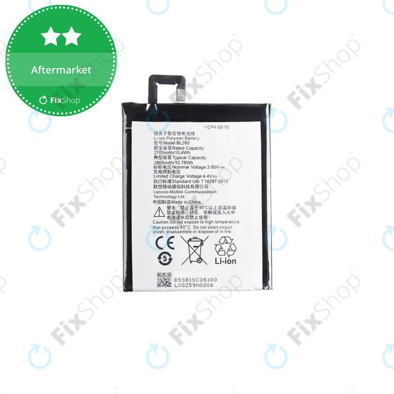 Batteria per Lenovo VIBE S1 Lite, BL260, 2800mAh