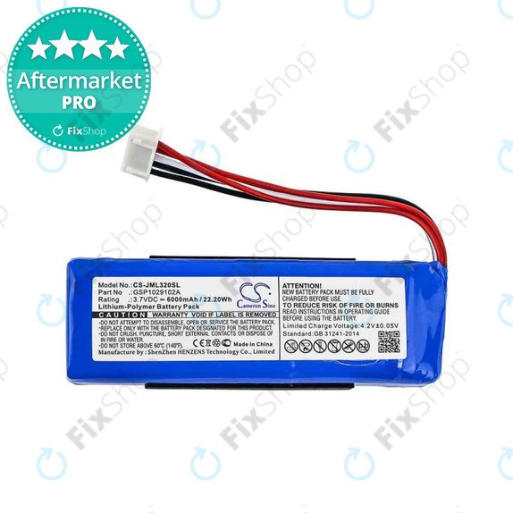 Batteria per JBL Charge 3 (2016), Li-Pol, 6000mAh, HQ