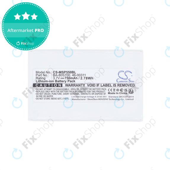 Batteria per Cipherlab 8300-L, Metrologic MK5502, BA-80S700, Li-Ion, 750mAh, 3.7V, HQ