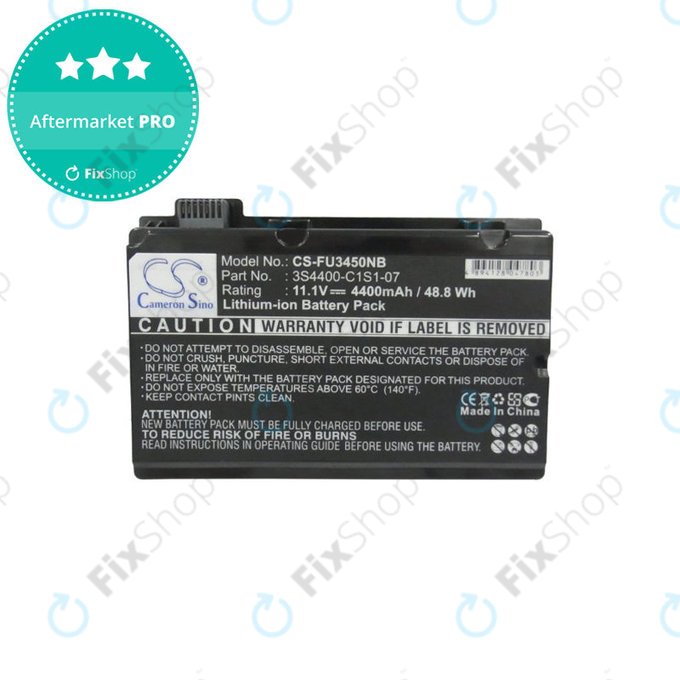 Batteria per Fujitsu Amilo Pi3450, Amilo Pi3525, Amilo Pi3540, 3S4400-C1S1-07, Li-Ion, 4400mAh, 11.1V, HQ