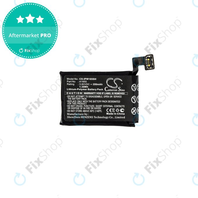 Batteria per Apple Watch 3 42 mm, 350mAh, GPS + Cellular Version, Li-Pol, 3.82 V, A1850, HQ
