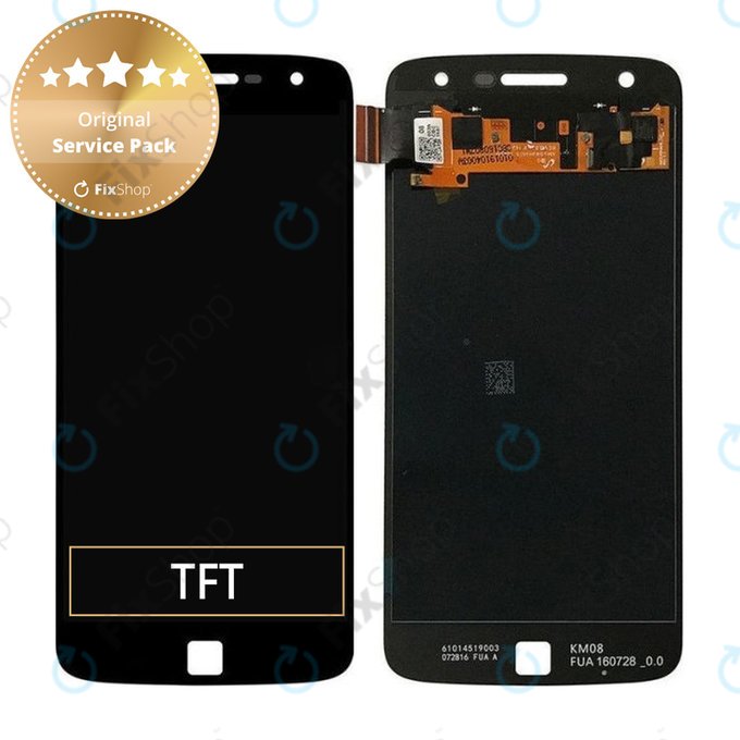 Schermo LCD per MotGoldla Moto Z Play XT1635-02, Black, Vetro touch senza cornice, 01019104003W, Genuine Service Pack
